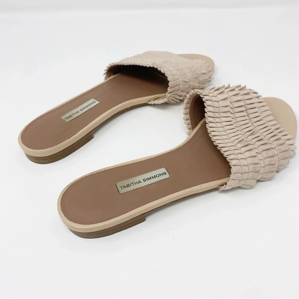Tabitha Simmons Sprinkles Pleated Slide Sandals
